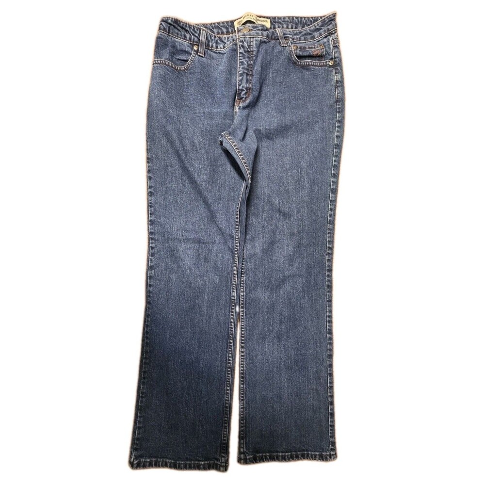 Harley Davidson Blue Denim Jeans Bootcut Women's Size 14